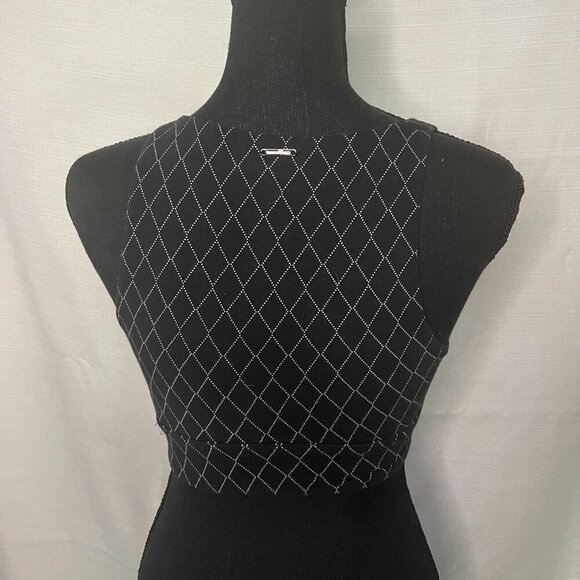 ♧ Victoria Sport Sports Bra Black & White Diamond Pattern Small - 0428 - Picture 2 of 3